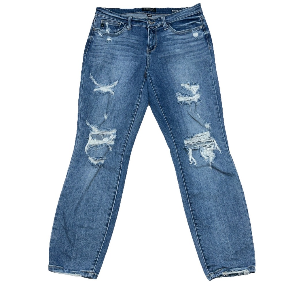 Judy Blue Boyfriend Fit Women's Size 28 Jeans, Heavily Frayed
